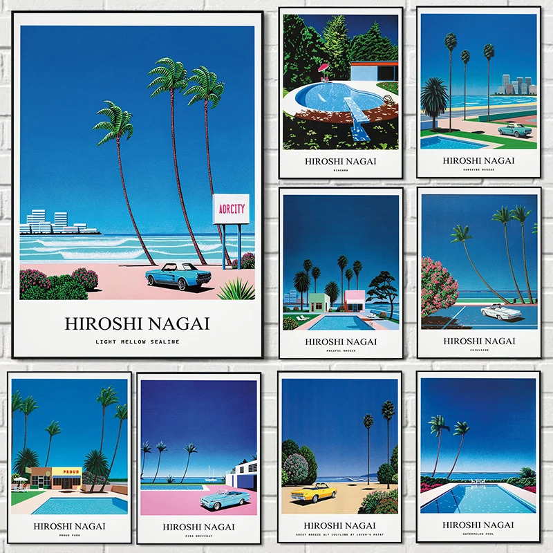Vintage Fashion Wall Art - Vintage Nagai Hiroshi Vaporwave Japan Beach