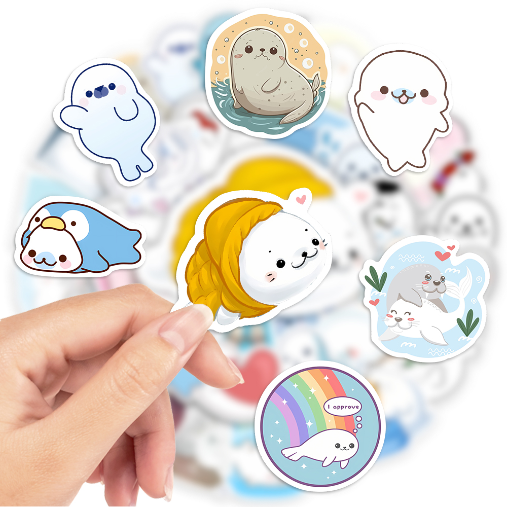 Vintage Fashion Magazines - 10/25/50Pcs Kawaii Cute Cartoon Seals Stickers