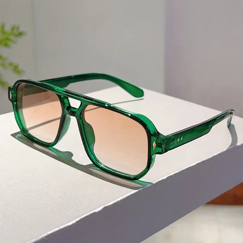 Vintage Outdoor Fashion - New Vintage Double Bridges Square Sunglasses