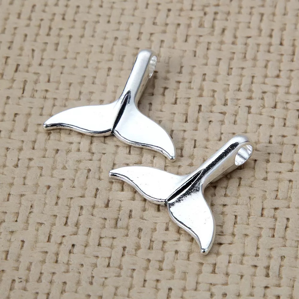 Vintage Fashion Theme - 5/10pcs antique silver plated whale tail