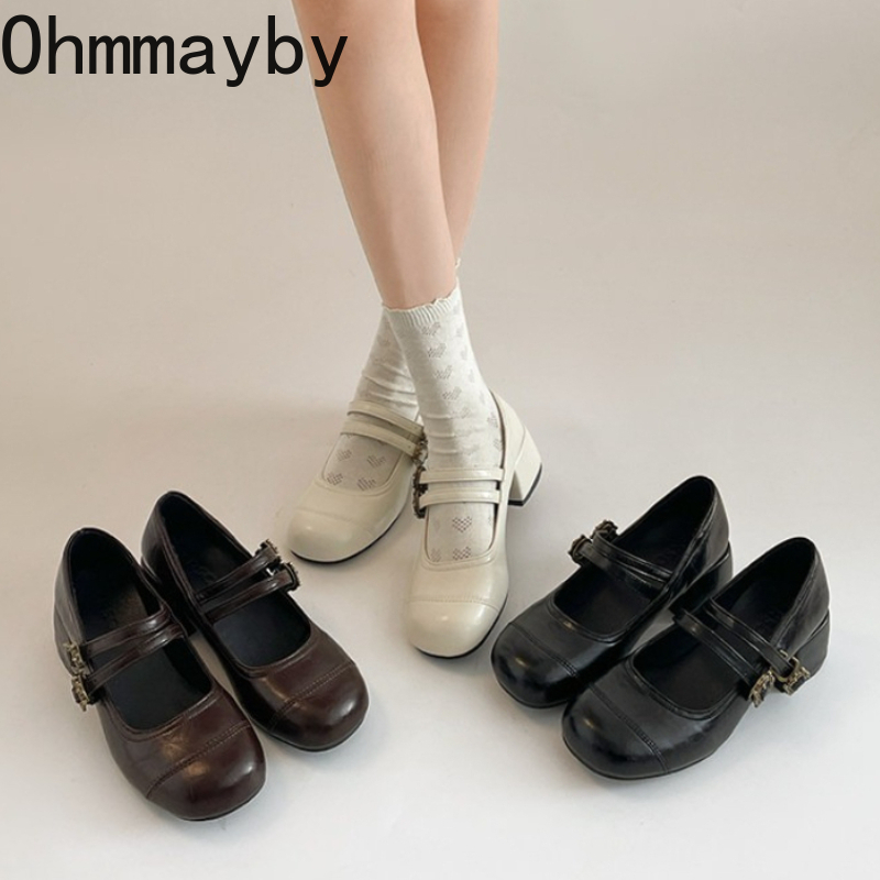 Vintage Outdoor Fashion - Vintage Thick Heel Women Mary Jane