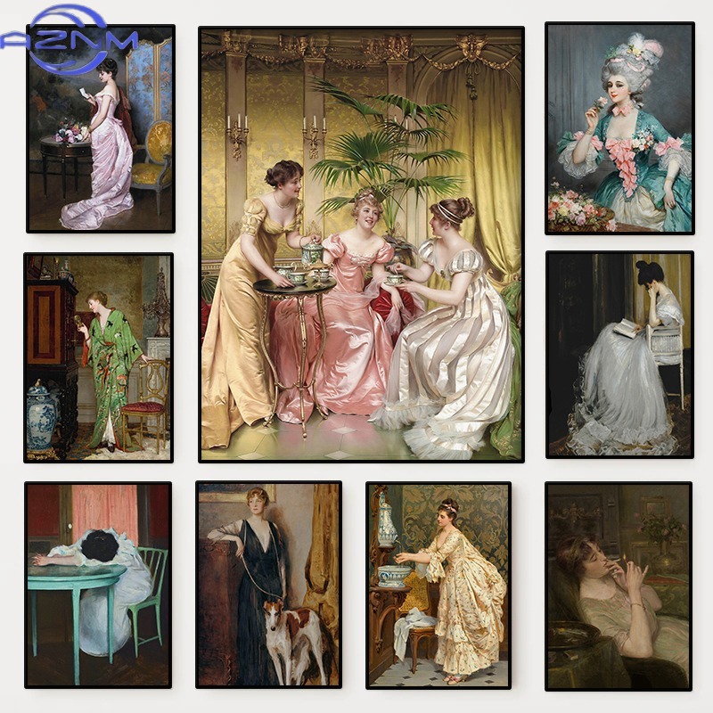 Vintage Fashion Wall Art - The Renaissance Women Portrait Poster Vintage