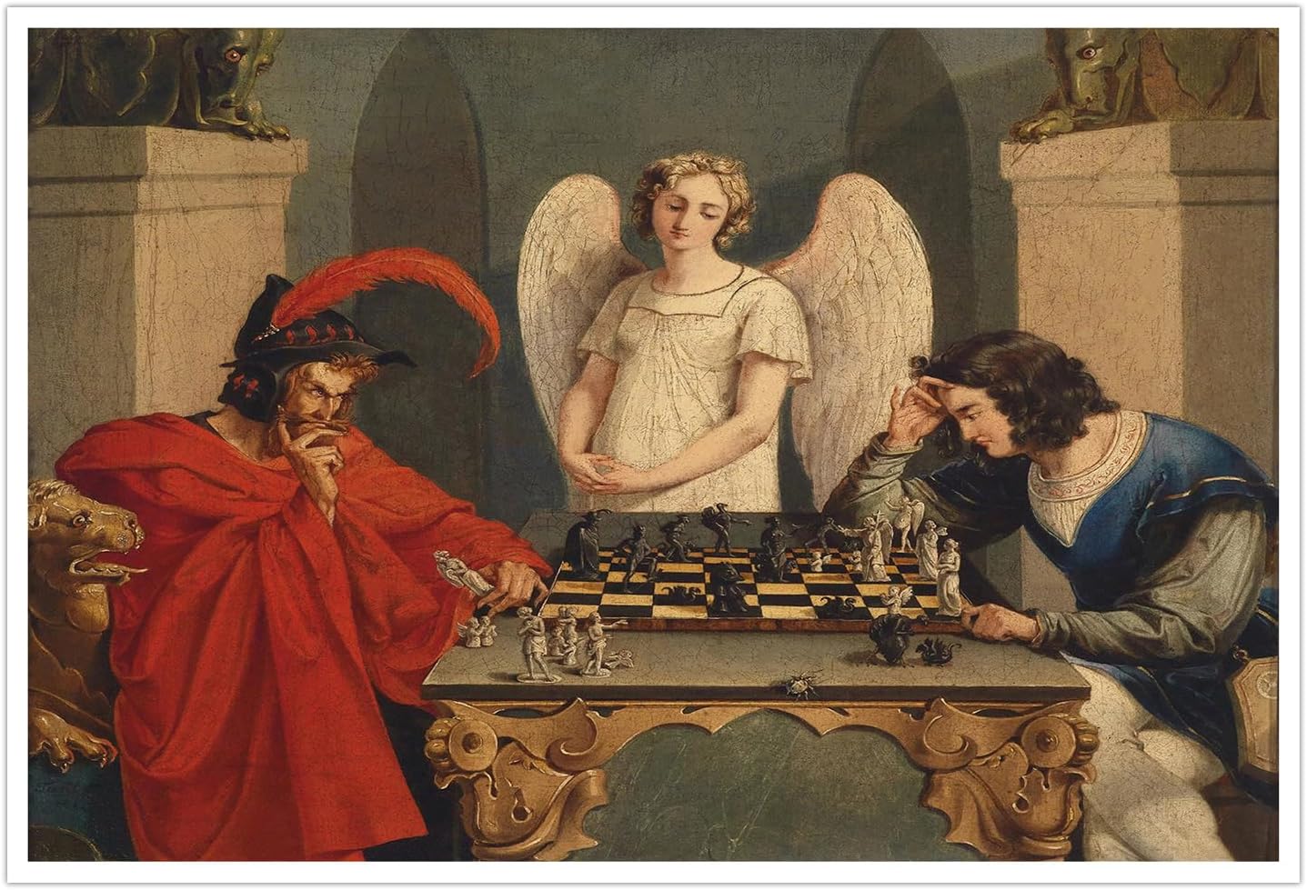 Vintage Fashion Wall Art - IUHYVMSM Vintage Faust And Mephistopheles Playing