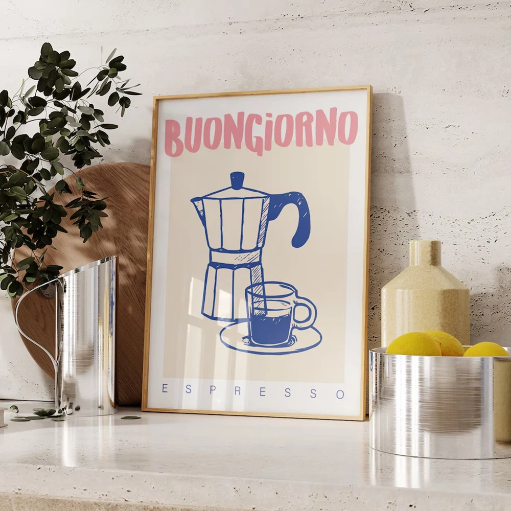 Vintage Fashion Wall Art - Modern Coffee Espresso Wall Art Prints