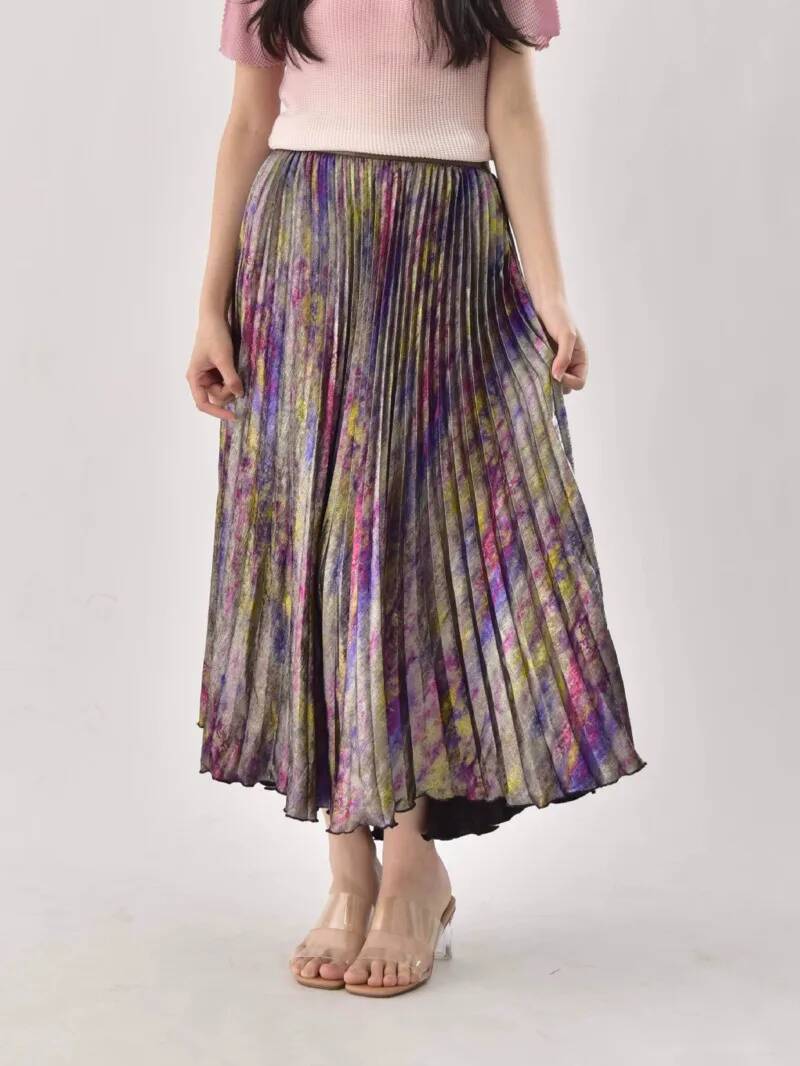 Vintage Fashion Old Money - Shiny Colorful Luxury High Waist Midi