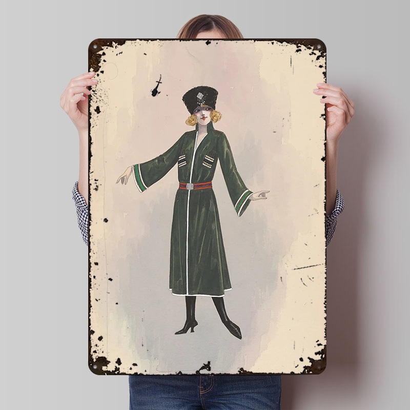 Vintage Fashion Illustrations - Art Deco Fashion Illustration Metal Poster