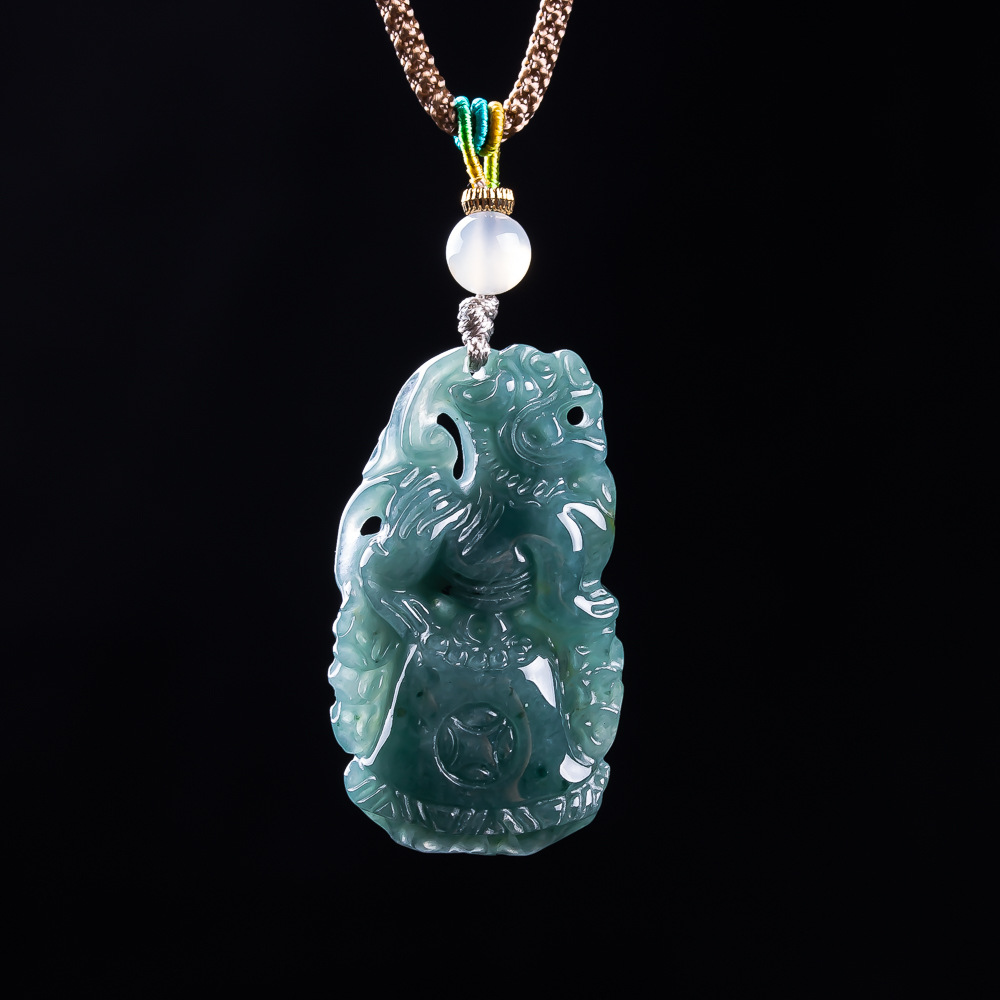 Vintage Fashion And Design - Burmese Jadeite Pixiu Pendant Designer Gemstone