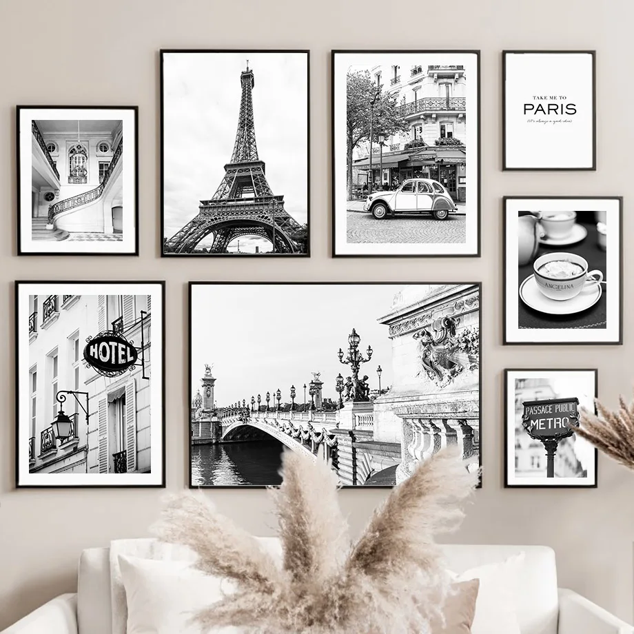 Vintage Fashion Wall Art - Wall Art Canvas Painting Black White