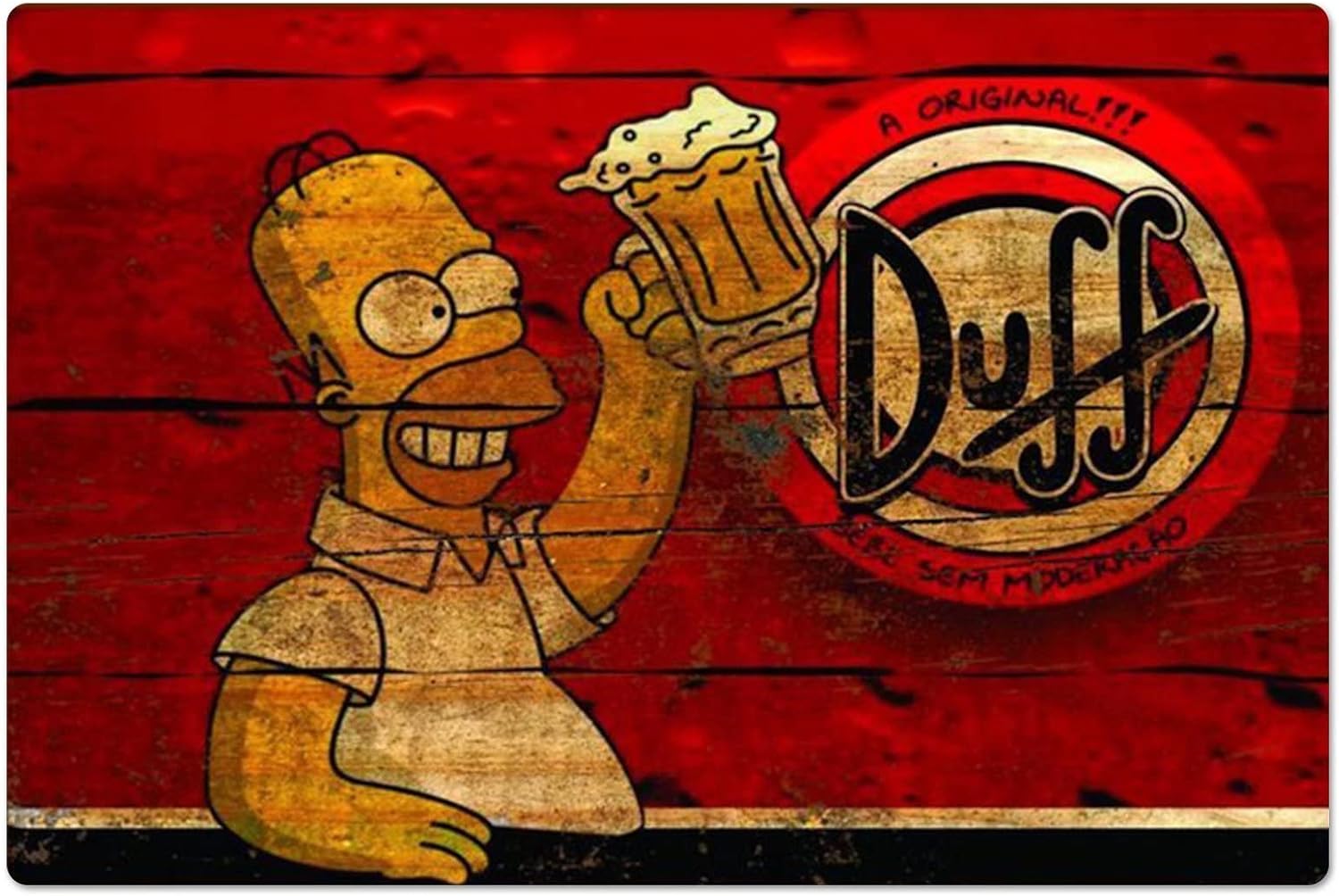 Vintage Fashion Posters - Retro Metal Poster Homer Duff Beer
