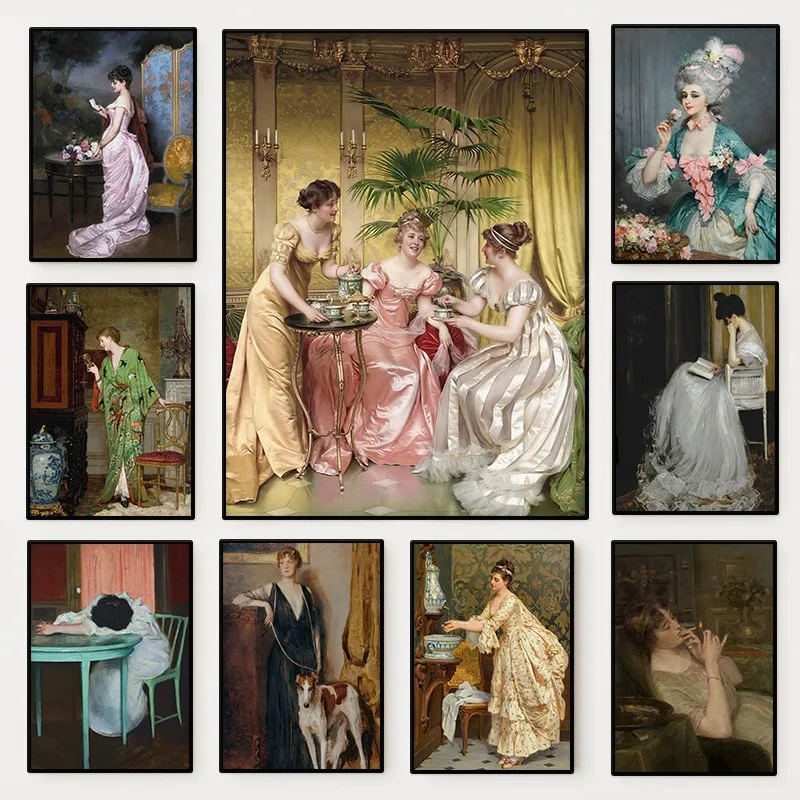 Vintage Fashion Posters - The Renaissance Women Portrait Poster Vintage