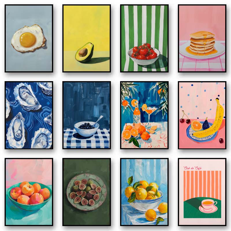 Vintage Fashion Wall Art - Vintage Dining Fruit Orange Avocado Tomato