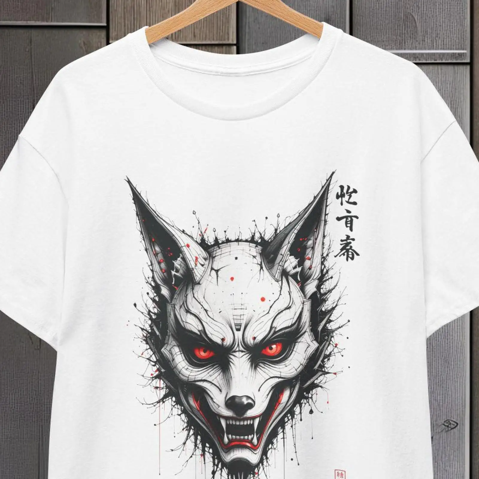 Japanese Fox Mask T Shirt Kyot - Vintage Fashion Kyoto review and price