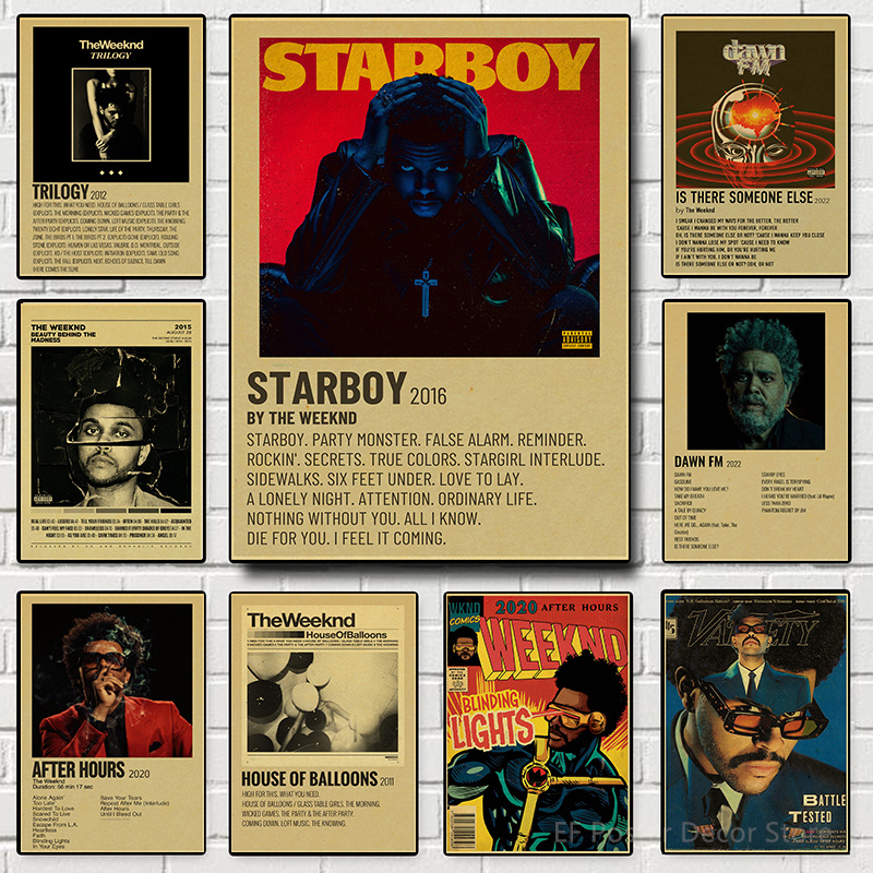 The Weeknd Poster Music Album  - Vintage Fashion Wallpaper review and price
