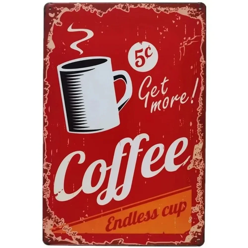 Plaque Metal Signs Drink Coffe - Vintage Fashion Wall Art review and price