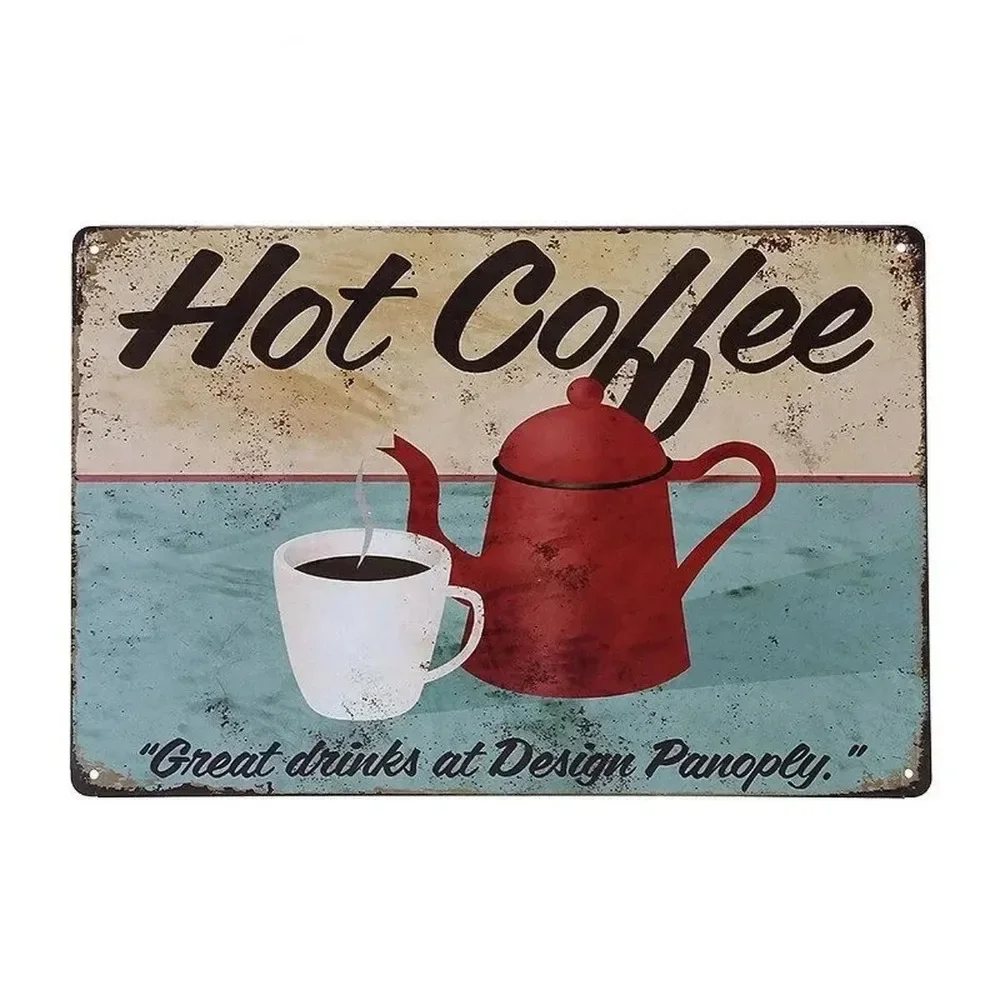 Plaque Metal Signs Drink Coffe - Vintage Fashion Wall Art review and price