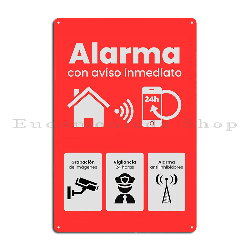 Retro 24h Alarm System Metal S - Vintage Fashion Posters review and price