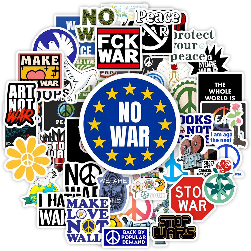 Anti War Stop War Stickers Pea - Vintage Fashion Magazines review and price
