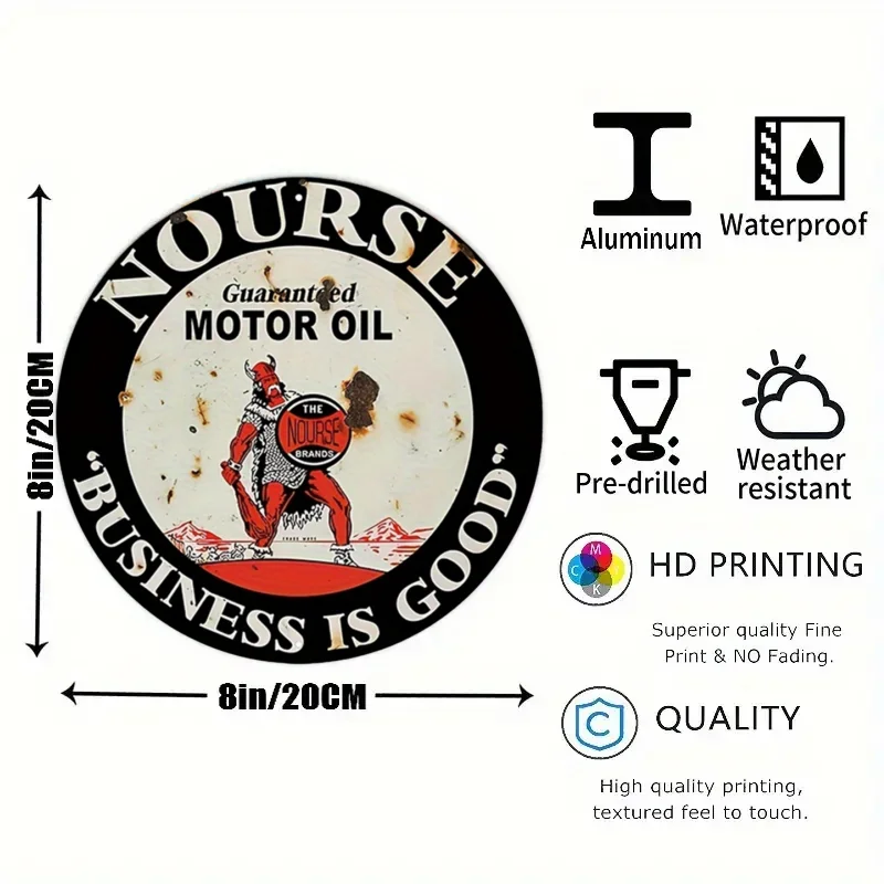 Vintage Motor Oil Sign Round M - Vintage Fashion Posters review and price