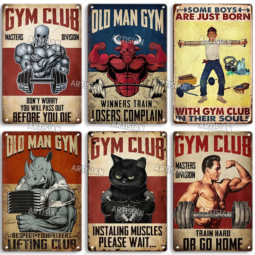 Old Man Gym Club Inspirational - Vintage Fashion Wall Art review and price