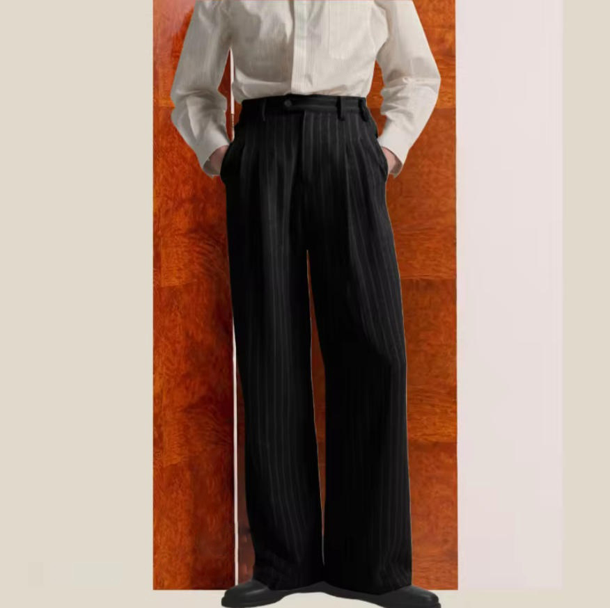 Men's Striped Pants High-Stree - Vintage Fashion Old Money review and price