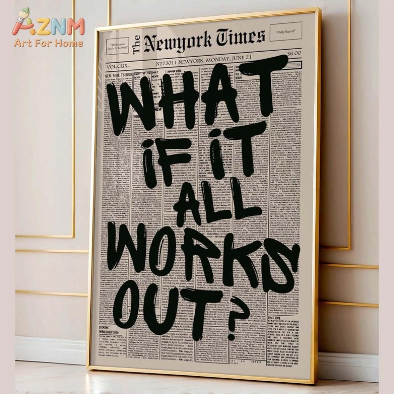 AZNM Vintage Newspaper Backgro - Vintage Fashion Wall Art review and price