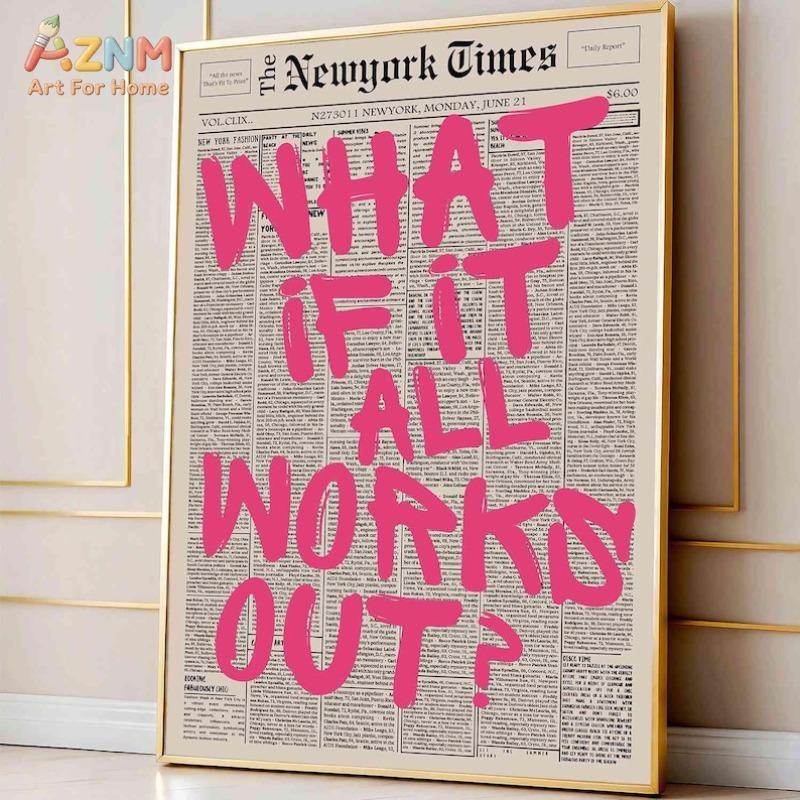 AZNM Vintage Newspaper Backgro - Vintage Fashion Wall Art review and price