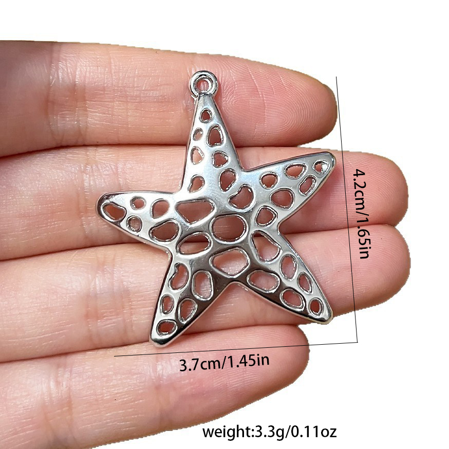 4Pcs Silvery Starfish Sea Star - Vintage Fashion Theme review and price