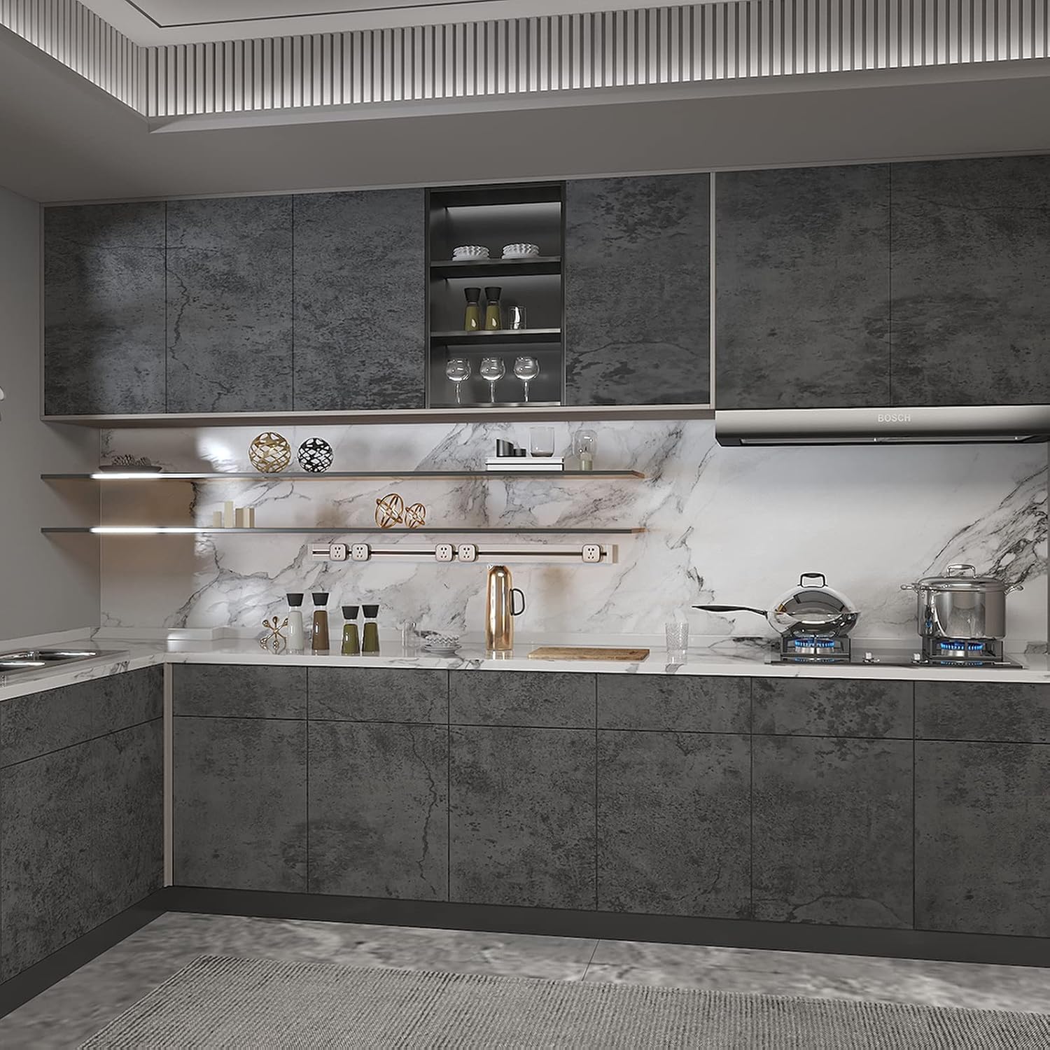 Grey Self-Adhesive Wallpaper 5 - Vintage Fashion Wallpaper review and price