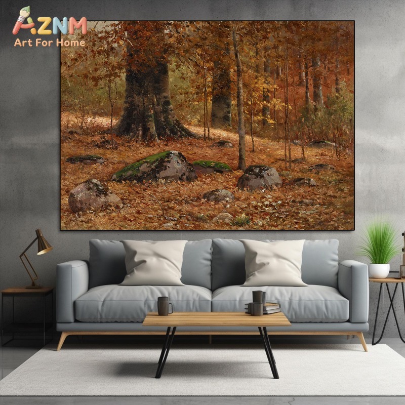 AZNM Vintage Autumn Forest Lan - Vintage Fashion Wall Art review and price