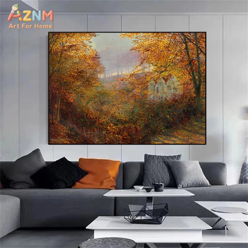 AZNM Vintage Autumn Forest Lan - Vintage Fashion Wall Art review and price