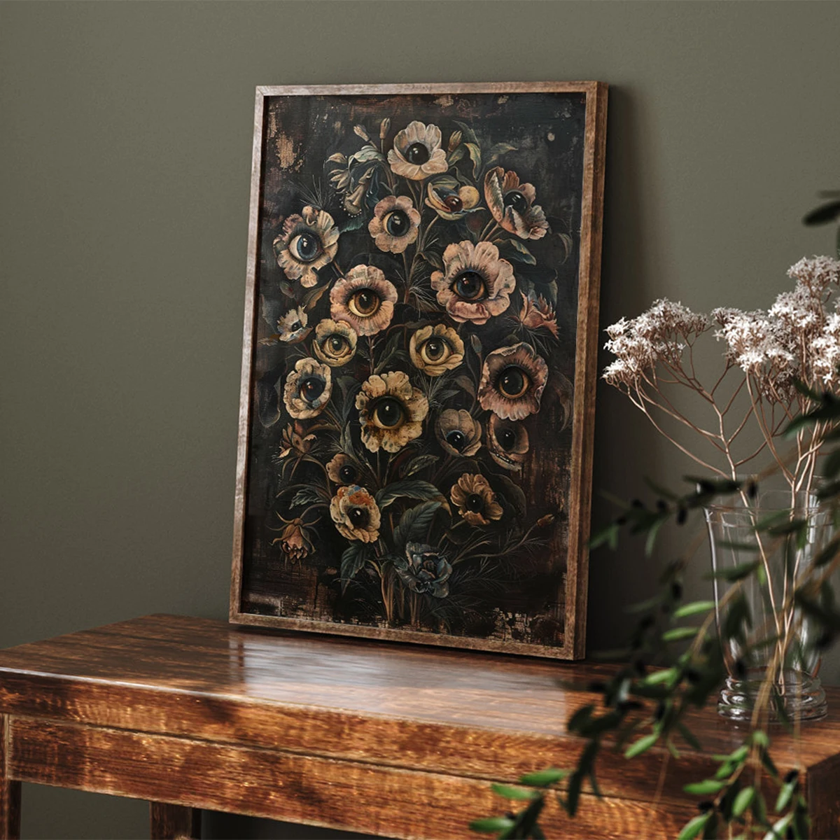 Victorian Gothic Floral Evil E - Vintage Fashion Posters review and price