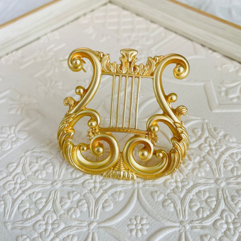 Vintage Golden Harp Brooch Jew - Vintage Fashion Postcards review and price