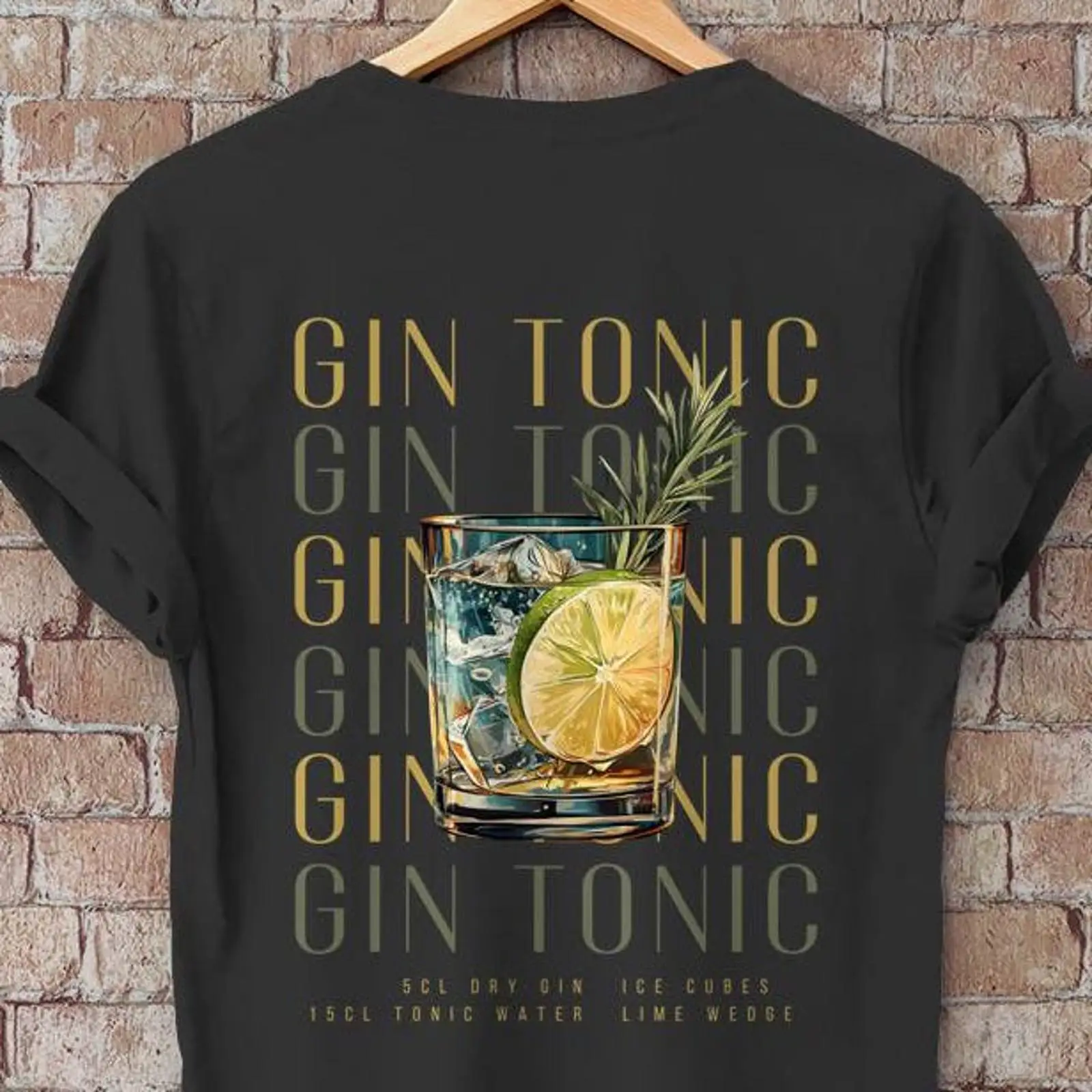 Gin Tonic T Shirt Illustrated  - Vintage Fashion Illustrations review and price