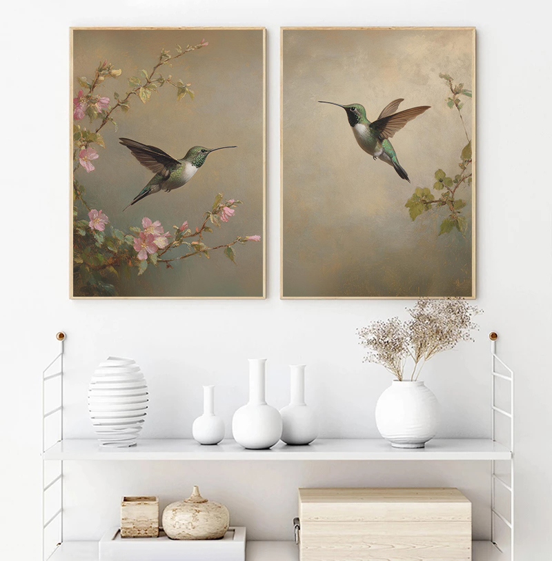Frameless Vintage Hummingbird  - Vintage Fashion Wall Art review and price