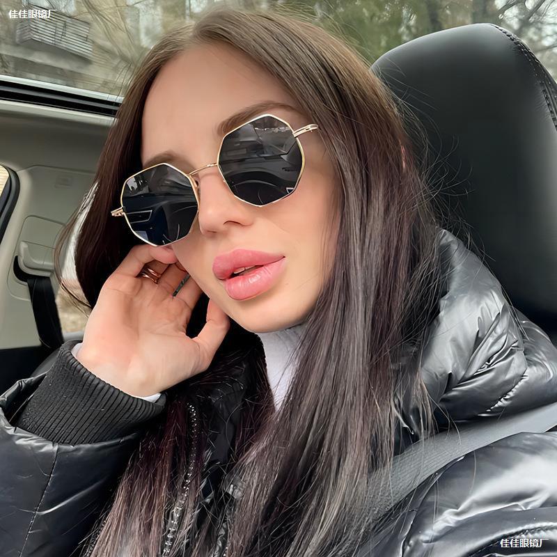 Square Polygon Metal Sunglasse - Vintage Fashion Brands review and price